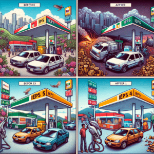 Una imagen de IA para las noticias: Precios de Combustibles y IEPS en MX